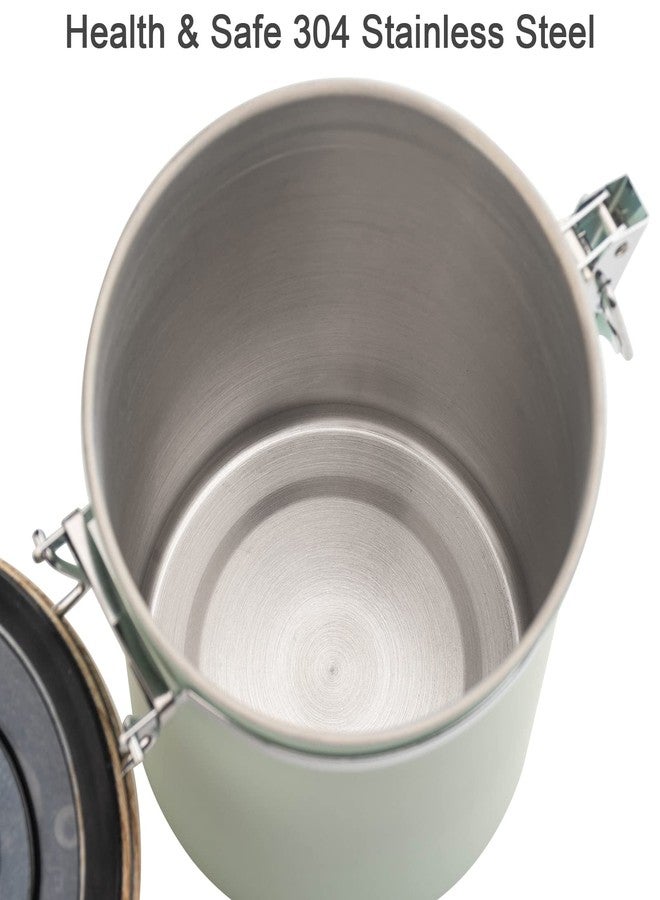 TEDSWAIT Coffee Canisters Airtight Coffee Bean Storage Container Kitchen Stainless Steel Food Storage Container with Scoop Date Tracker & CO2 Valve 61Fl Oz (Green) - Image 4